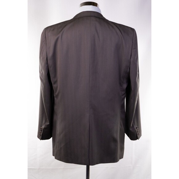 Hickey Freeman Mens 42L 2btn Brown Wool Blazer Sport Coat Suit Jacket Striped - Picture 4 of 13